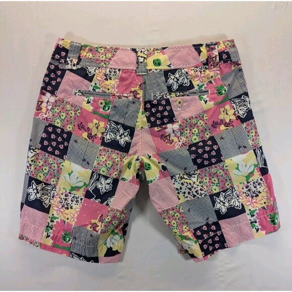 Lilly Pulitzer Callahan Patchwork Shorts Women's 2 Blue Pink Floral Multi 28004 - Picture 2 of 7